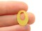 20 18mm Flat Oval Drop Large Hole Oval Donut Frosted Yellow Lucite Plastic Beads